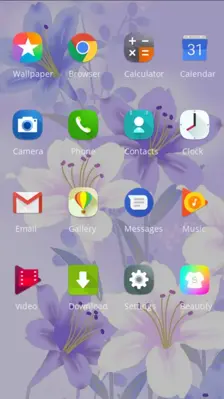 Purple beautiful flower theme for Galaxy android App screenshot 1