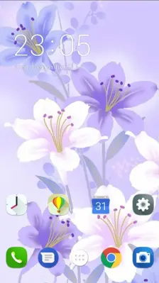 Purple beautiful flower theme for Galaxy android App screenshot 2